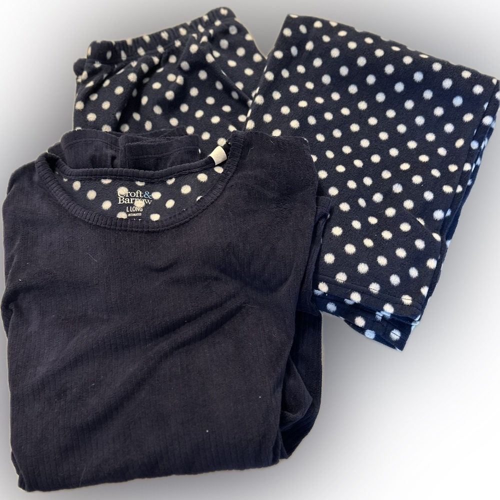 Navy Polka Dot Pajama Set